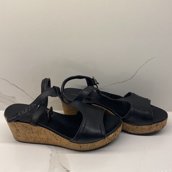 HUSH Puppies Sandals Black Adjustable Wedge Women's Size 6.5 - Picture 2 of 13